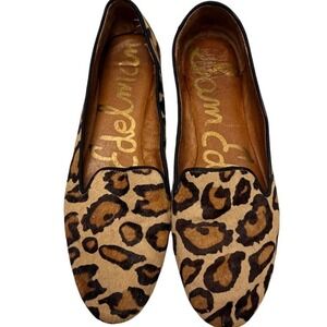 Sam Edelman Jordy Genuine Calf Hair Loafers Women's 8M Leopard Print Flats